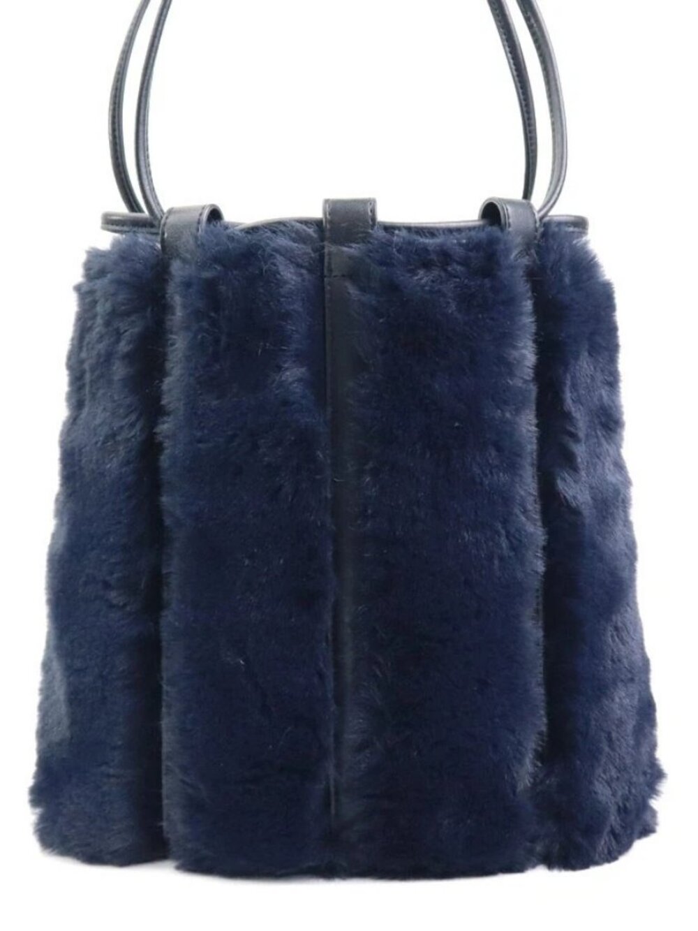 VASIC Shoulder Bag Navy/Black Fur/Leather - 55804f